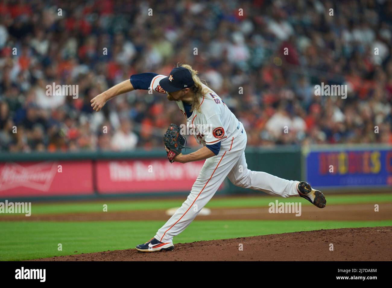 May 7 2022: Houston pitcher Ryne Stanek (45) throws a pitch during the game with Detroit Tigers and Houston Astros held at Minute Maid Park in Houston Tx. David Seelig/Cal Sport Medi Stock Photo
