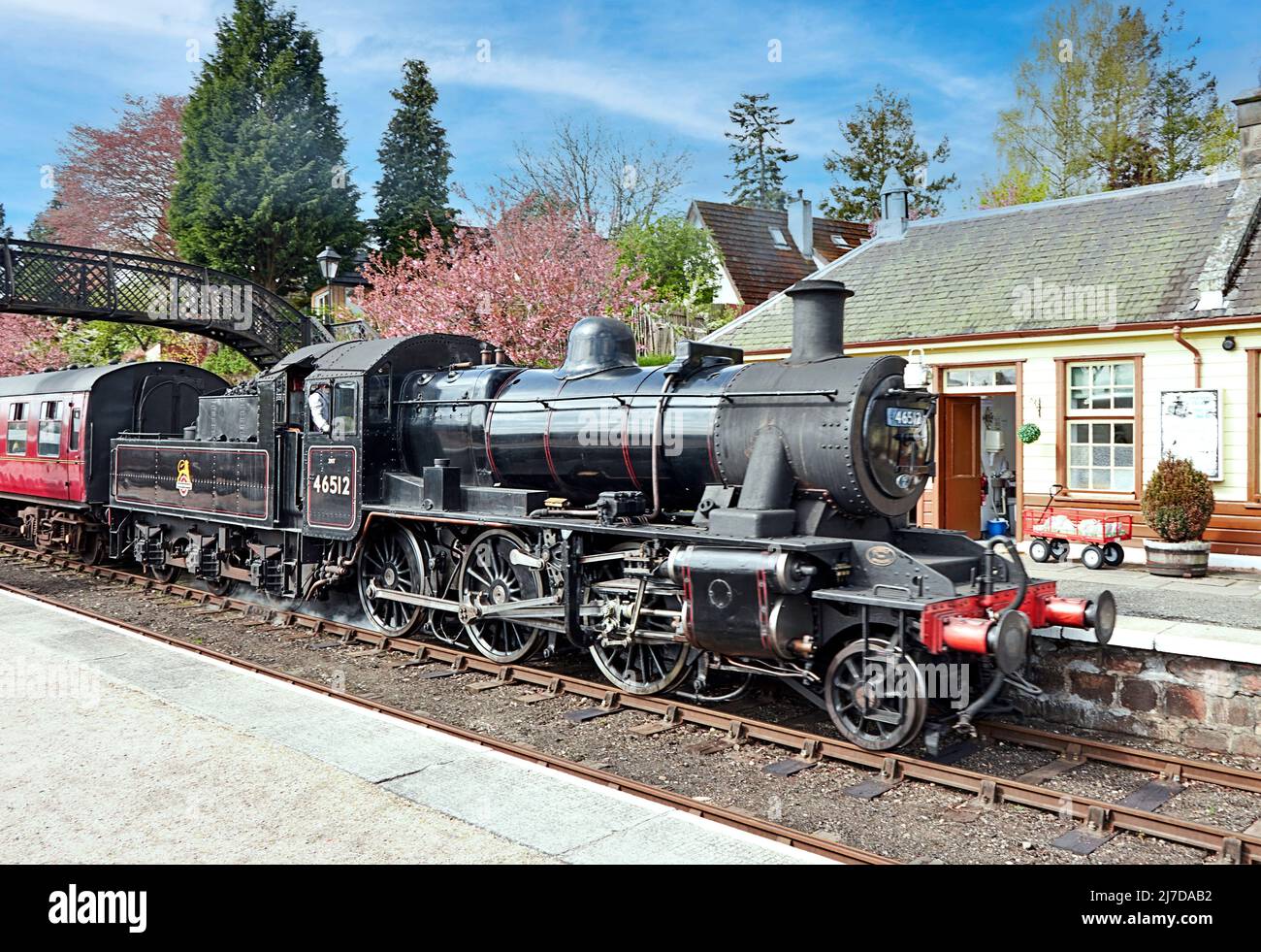STRATHSPEY RAILWAY BOAT OF GARTEN STATION SCOTLAND STEAM TRAIN NO