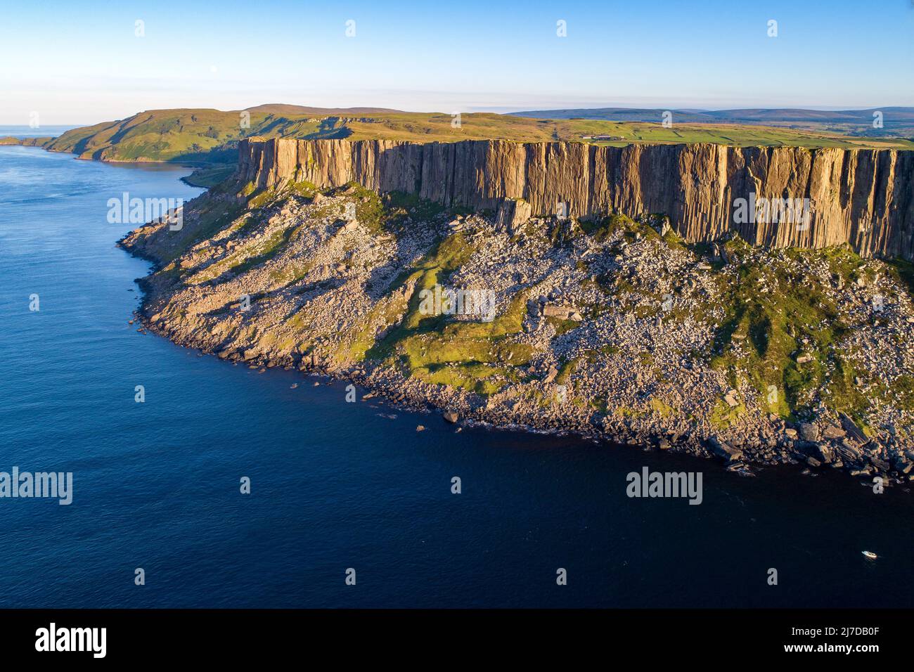 Fair Head big cliff in Northern Ireland, UK, Stock Photo