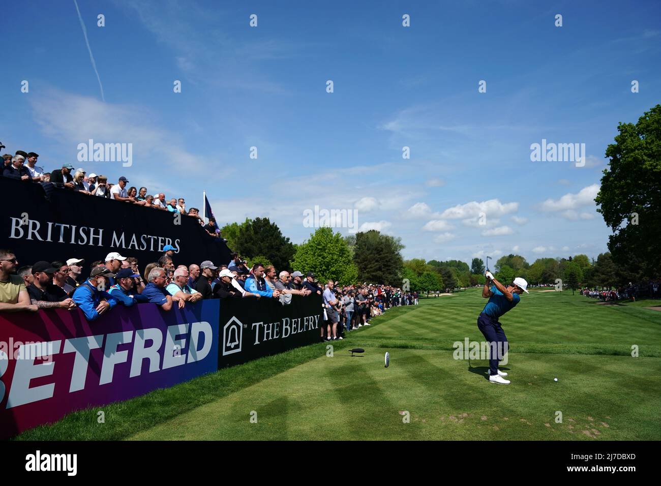Denmark's Thorbjorn Olesen on the first hole during day four of Betfred British Masters at The Belfry, Sutton Coldfield. Picture date: Sunday May 8, 2022. Stock Photo