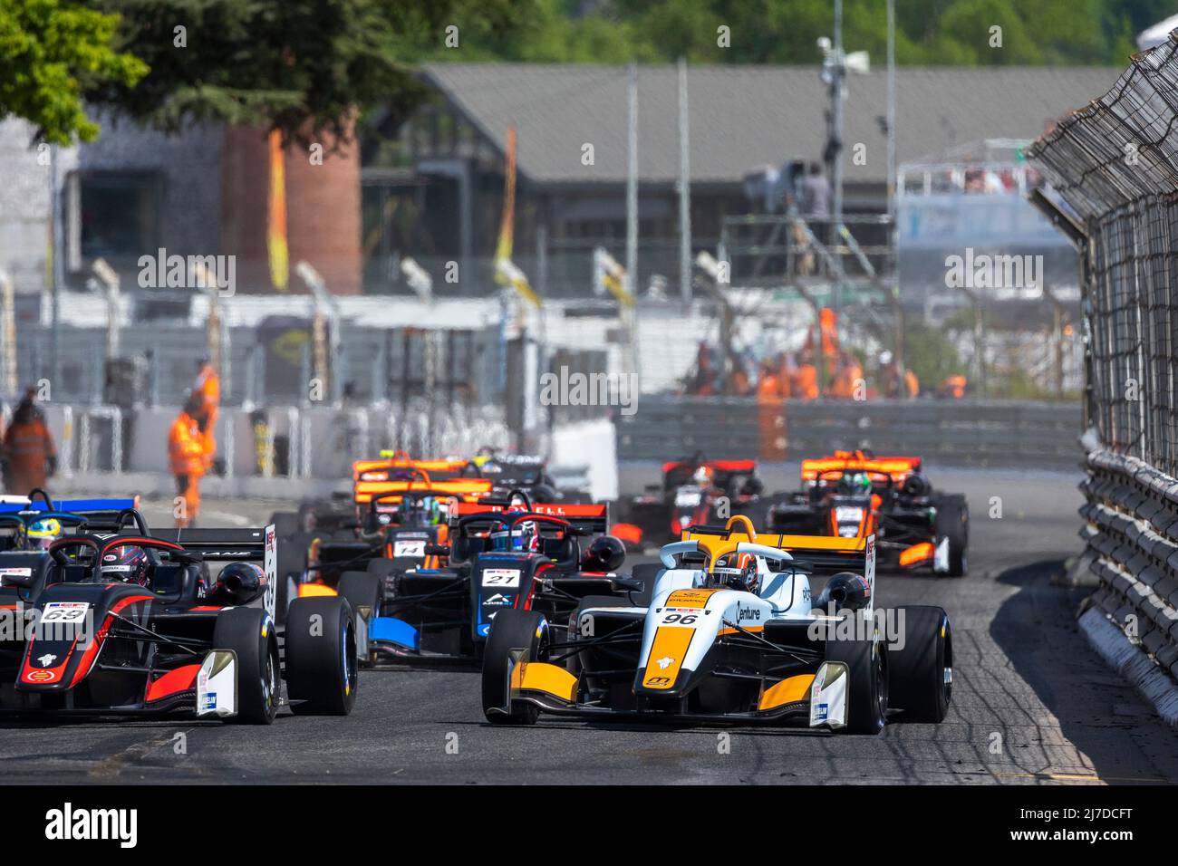 Pau, France, 08/05/2022, 69 Vladislav Lomko, Cryptotower Racing Team,  Dallara F320, Euroformula Open, 96 Oliver Goethe, Motopark, Dallara F320,  Euroformula Open, start of the race, depart, during the 2022 Grand Prix de