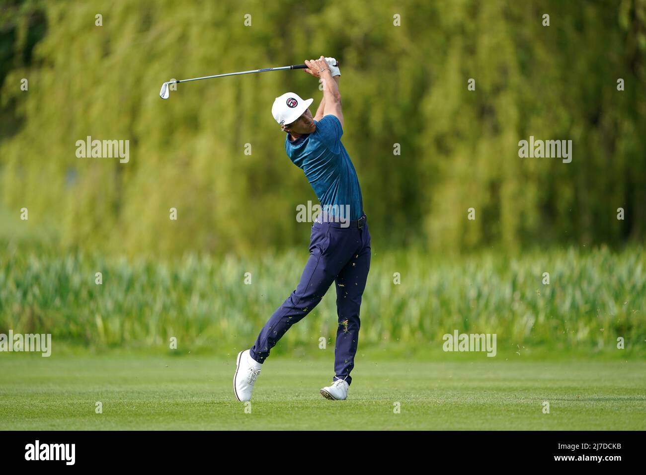Denmark's Thorbjorn Olesen on the 18th hole during day four of Betfred British Masters at The Belfry, Sutton Coldfield. Picture date: Sunday May 8, 2022. Stock Photo