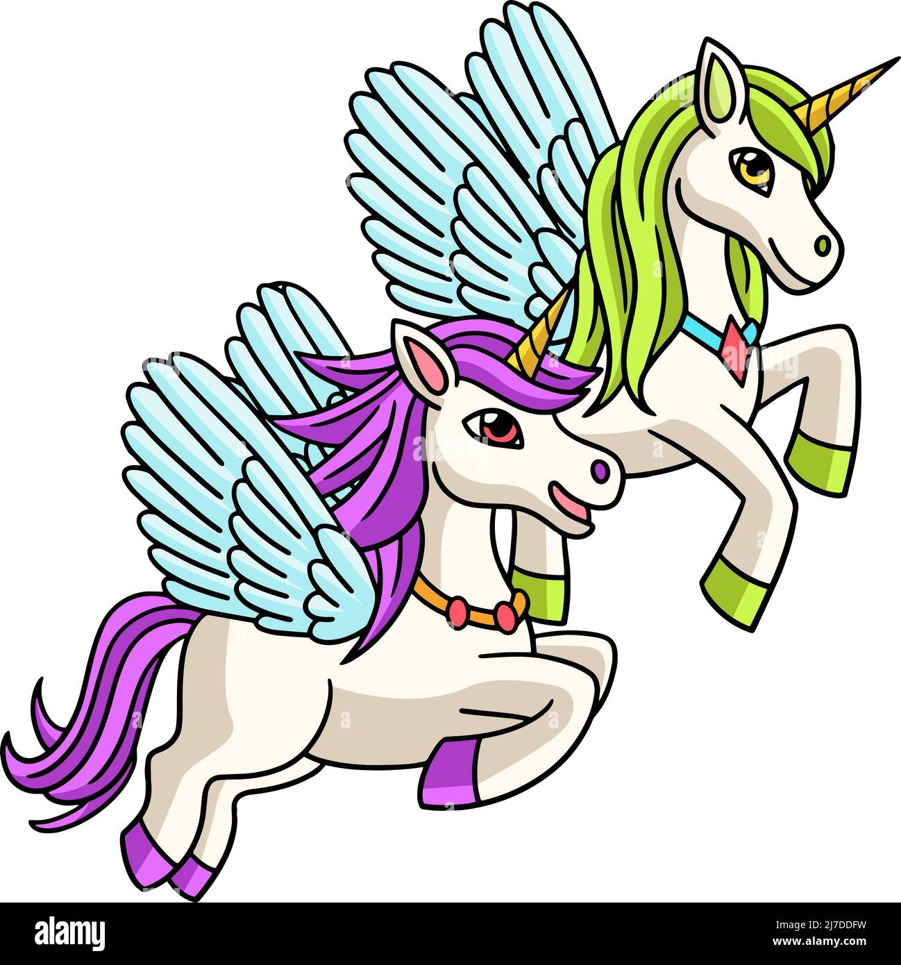Flying Unicorns Cartoon Colored Clipart Stock Vector Image And Art Alamy 6126