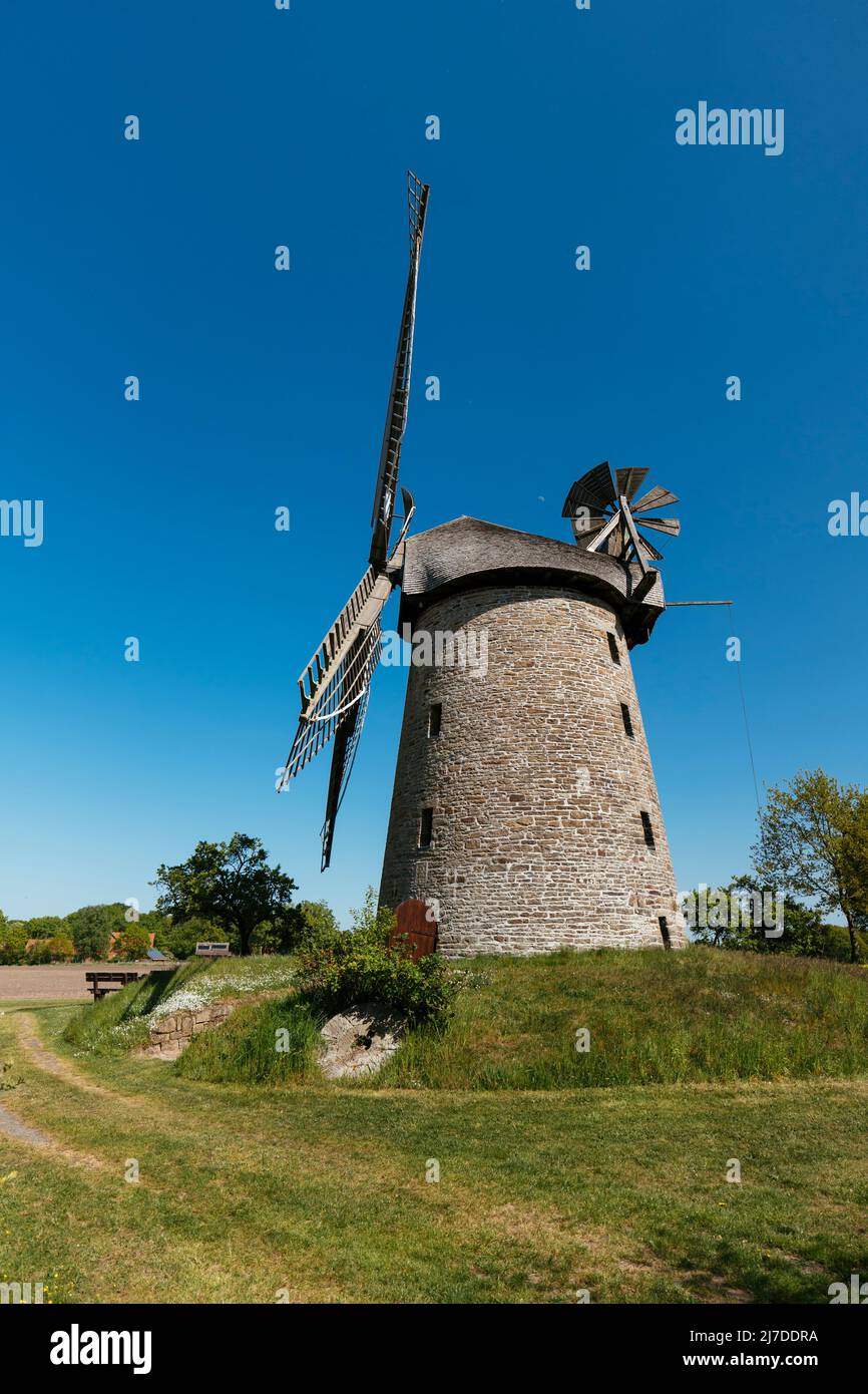 Tower mill 'Königsmühle' from 1731 in Petershagen-Seelenfeld Stock Photo