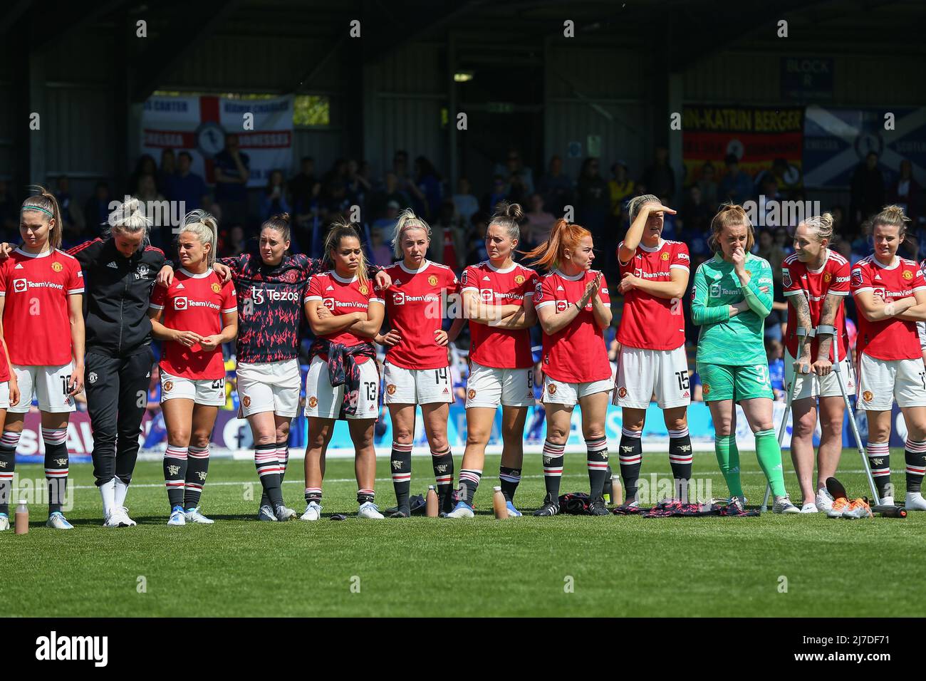 London, England, May 8th 2022: Manchester United at the Final whistle during the FA Barclays Womens Super League game &#xA;between Chelsea and Manchester United at Kingsmeadow in London, England.  Pedro Soares/SPP (Credit Image: © Pedro Soares/Sport Press Photo via ZUMA Press) Stock Photo