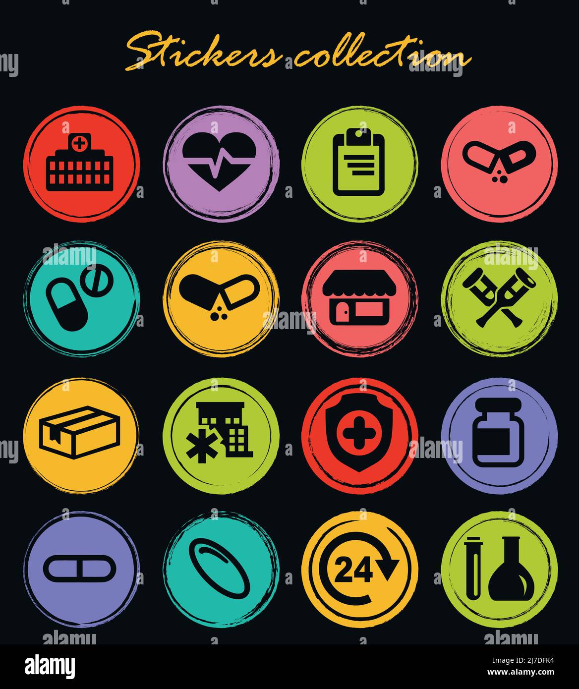 Drug store vector icons for user interface design Stock Vector