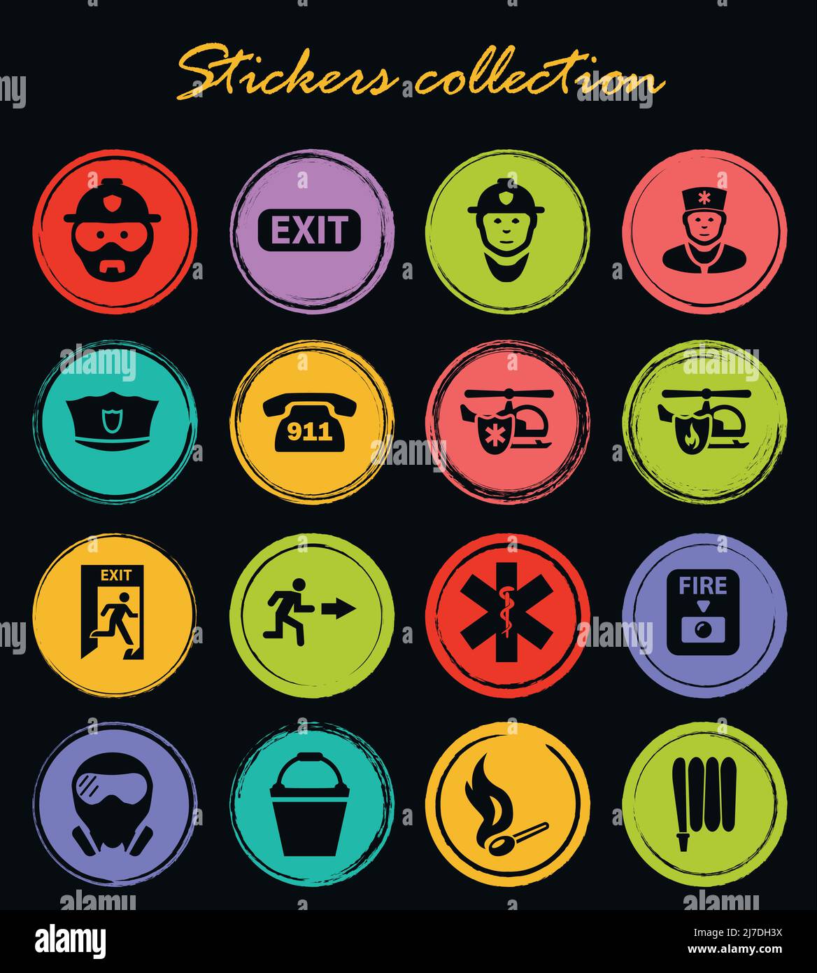 Emergency icon set for web sites and user interface Stock Vector