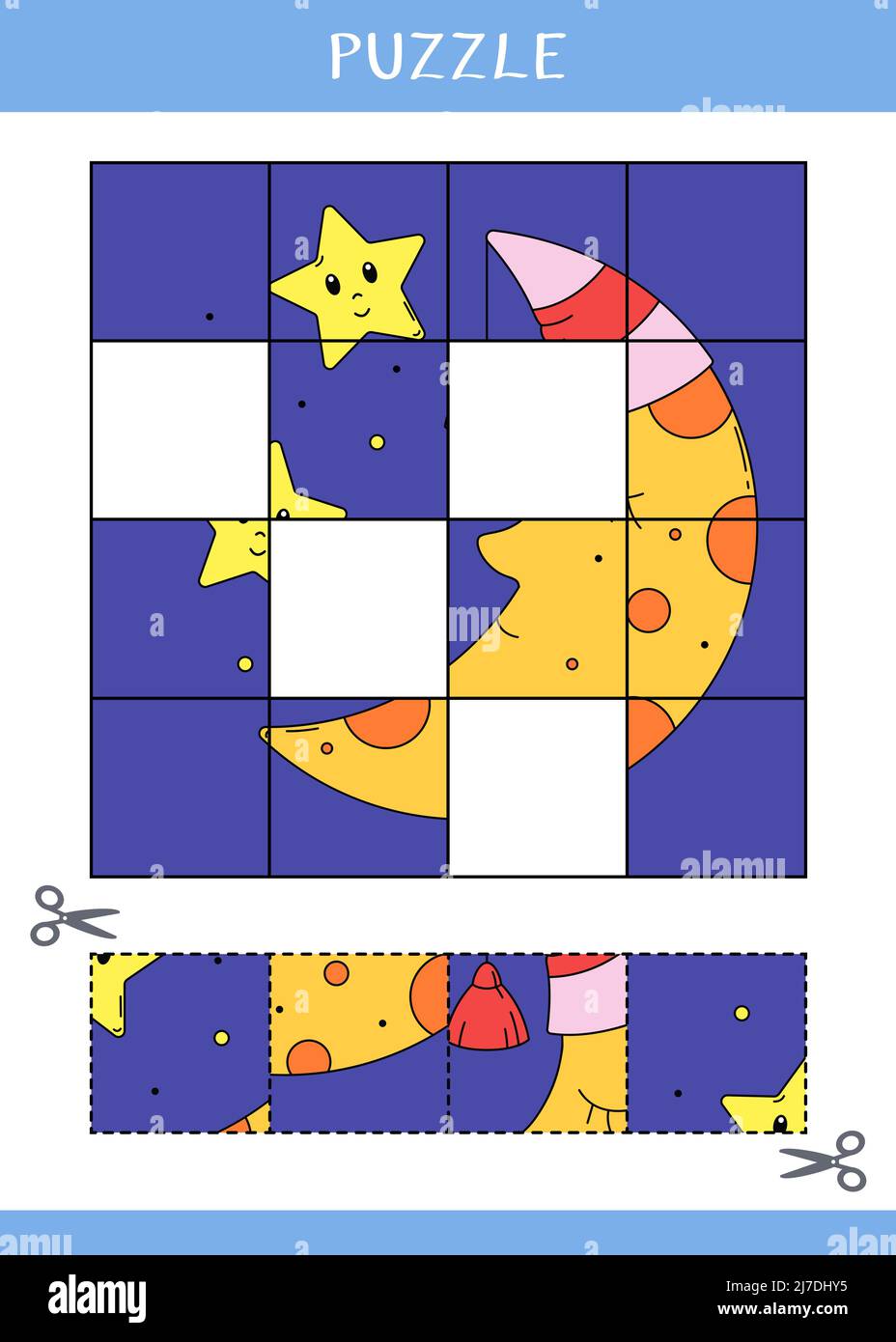 Puzzle for kids. Find the missing parts of the picture Stock Photo - Alamy