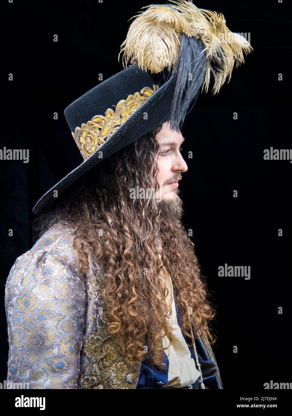 BRIXHAM, DEVON, ENGLAND MAY 1 2022 The Brixham Pirate Festival, man