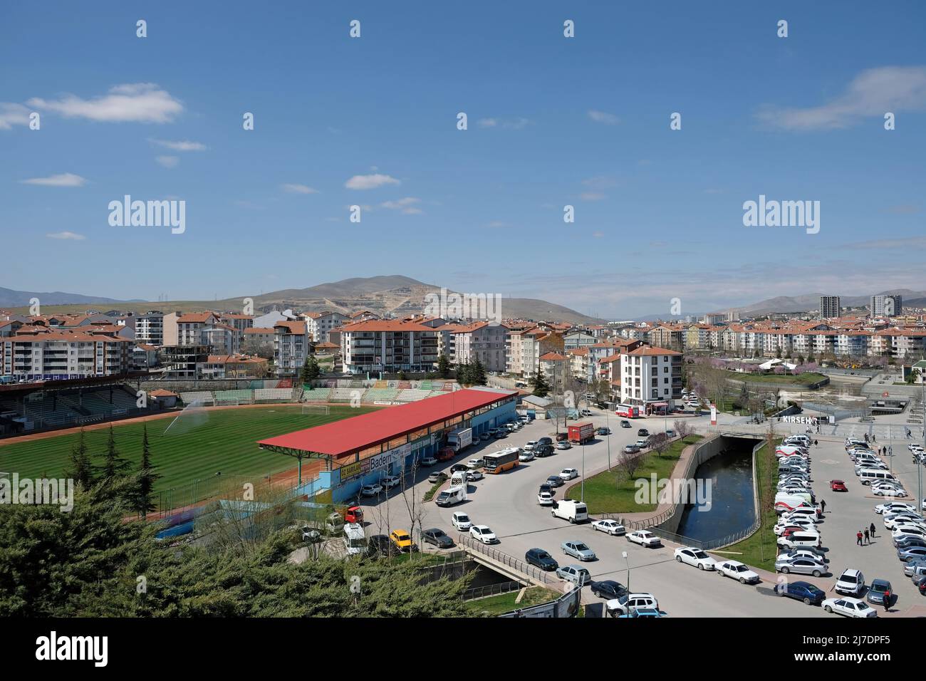 Panoramic view of the city center from Kırşehir Castle. visit date 14.04.2022. Stock Photo