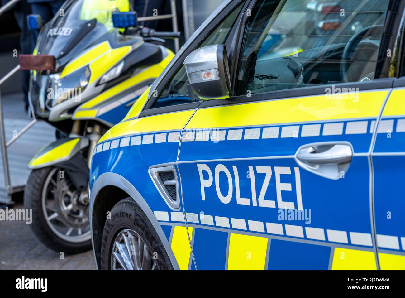 Police, police car, inscription on a patrol car, symbolic image, Stock Photo