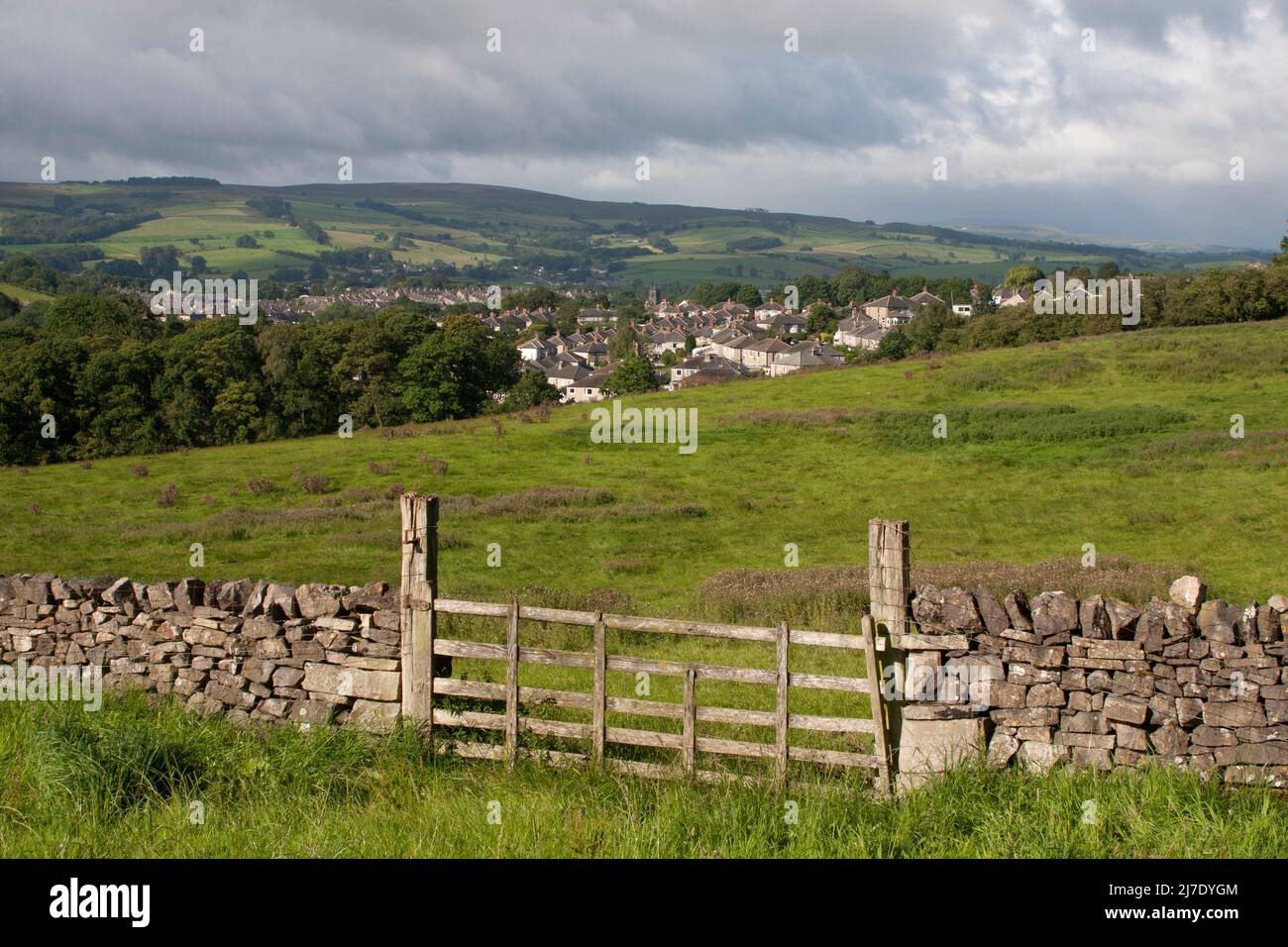 View looking towards Skipton, Yorkshire, England Stock Photo