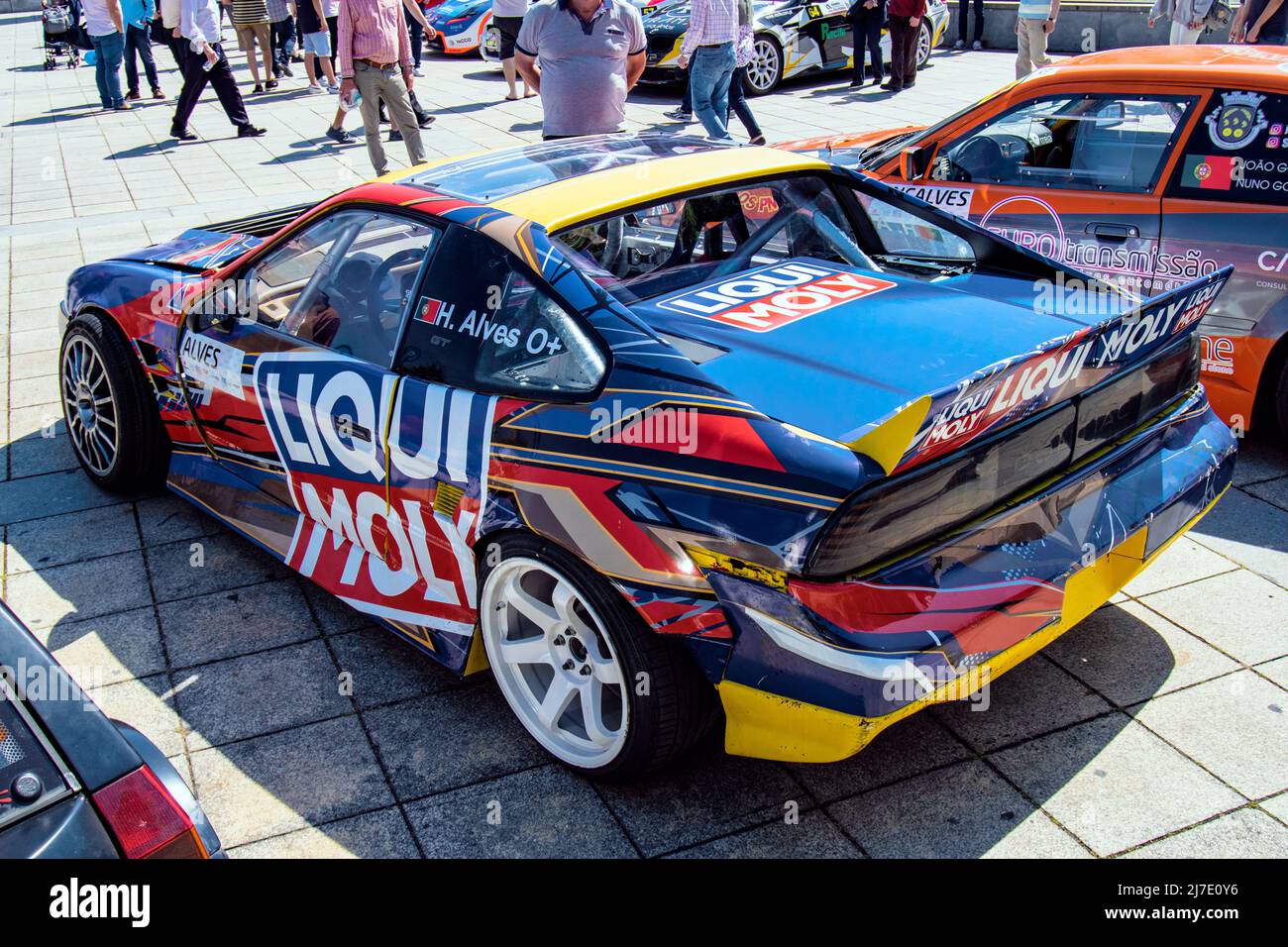 Rally racing cars, 2022 Rampa da Falperra in Braga, Portugal. Stock Photo