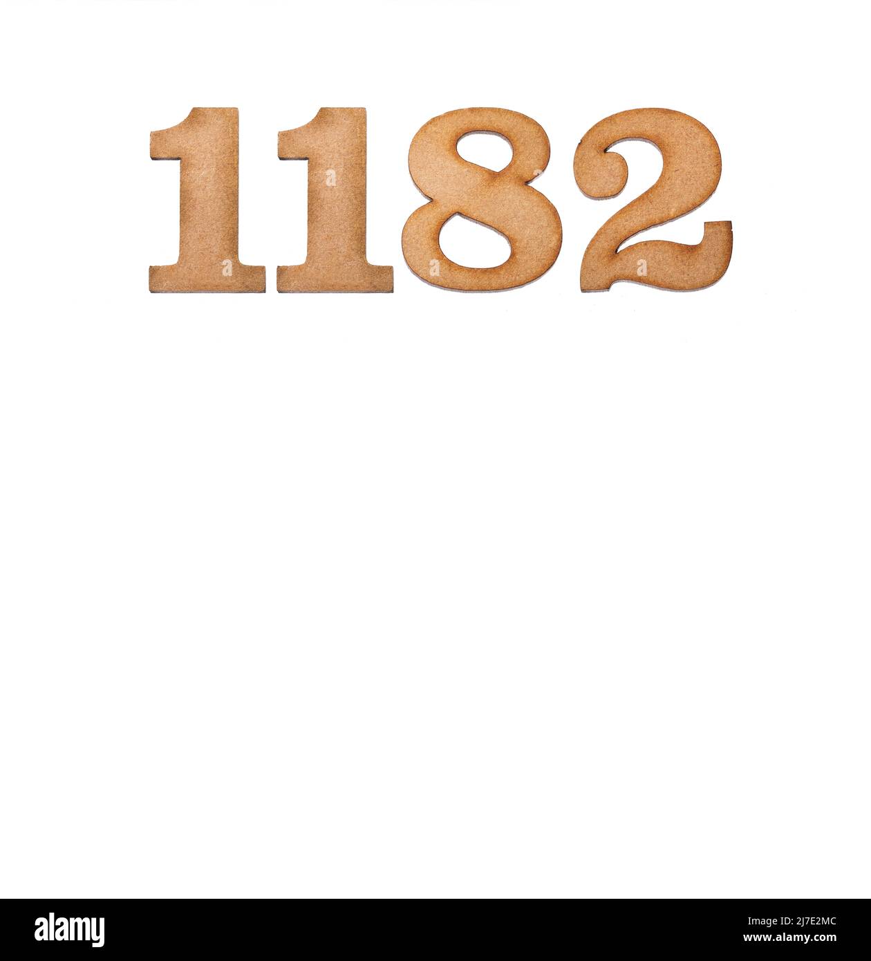 Number 1182 - Piece of wood isolated on white background Stock Photo ...