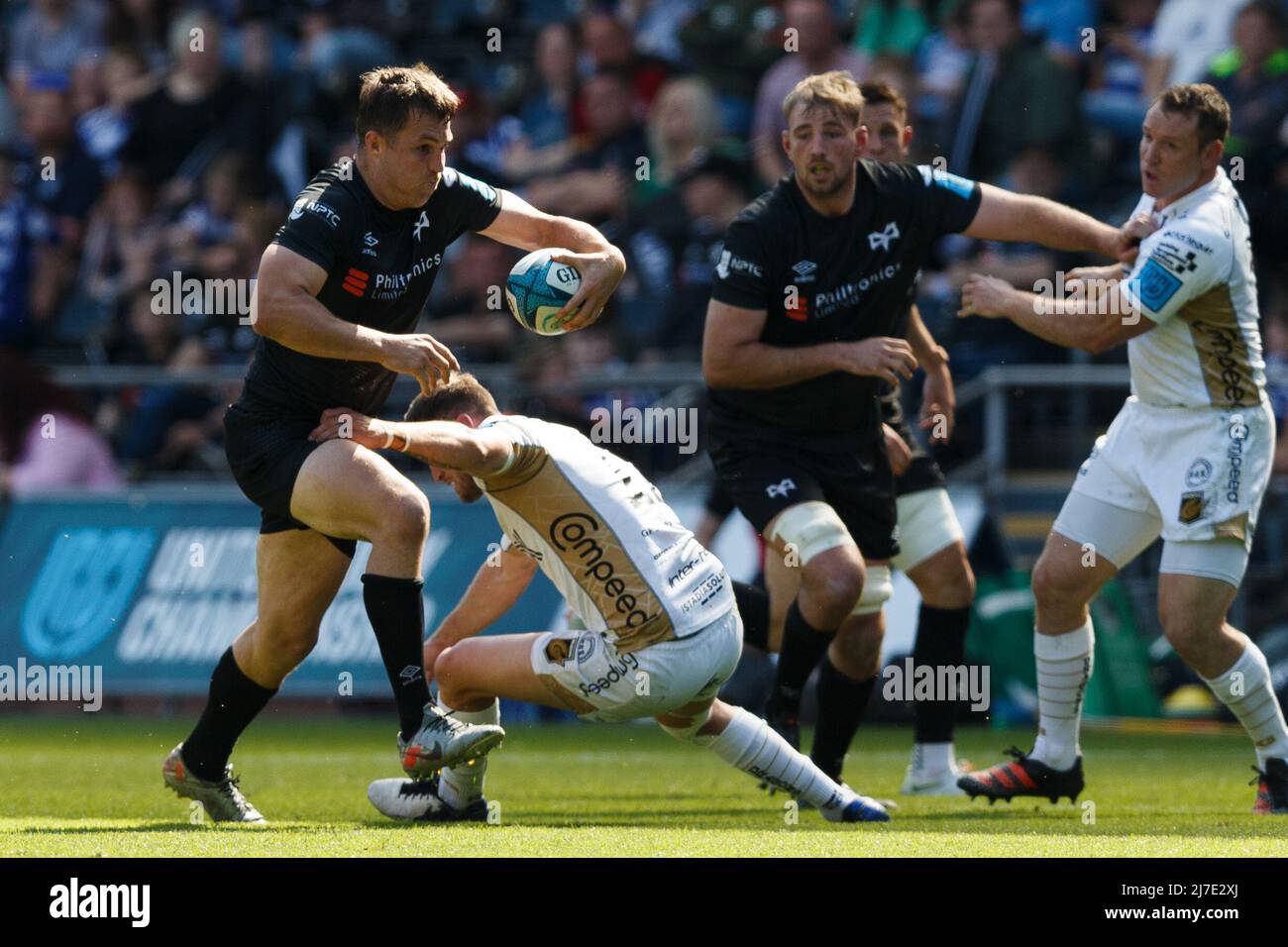 Swansea, UK. 8 May, 2022. Michael Collins of Ospreys during the Ospreys v Dragons United Rugby Championship Match. Credit: Gruffydd Thomas/Alamy Stock Photo