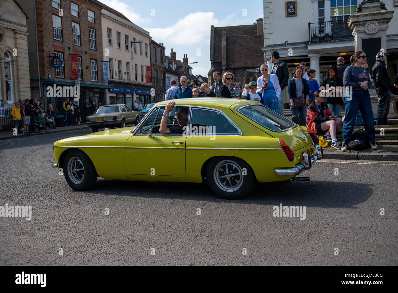 Wallingford Car Rally, 2022 Parade around the Market square Stock