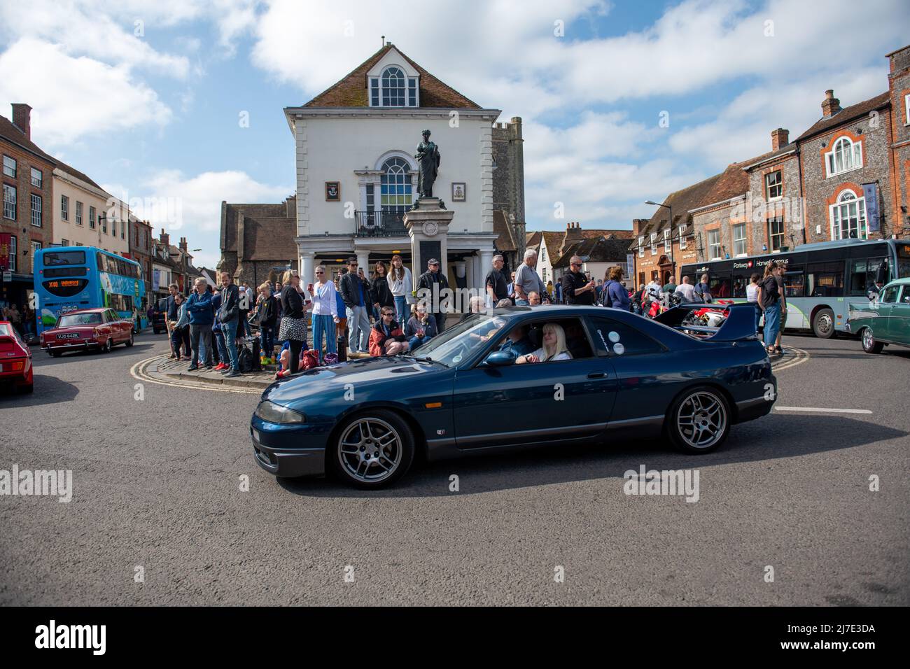 Wallingford Car Rally, 2022 Parade around the Market square Stock