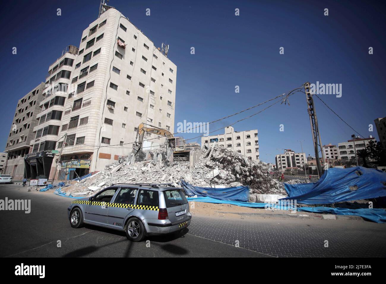 Gaza In 2022 May 8, 2022, Gaza City, The Gaza Strip, Palestine: An excavator removes ...