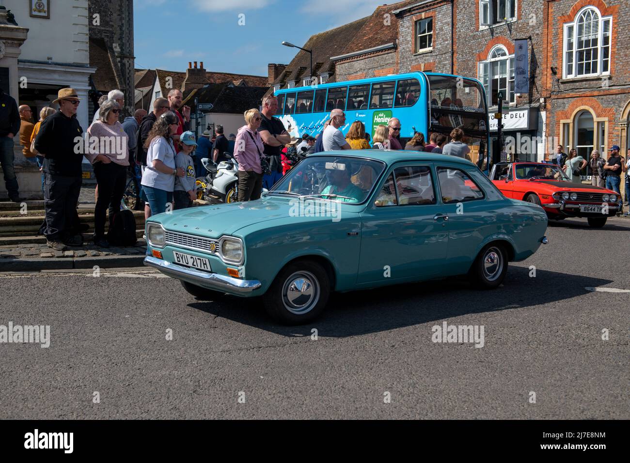 Wallingford Car Rally, 2022 - Parade around the Market square. Stock Photo