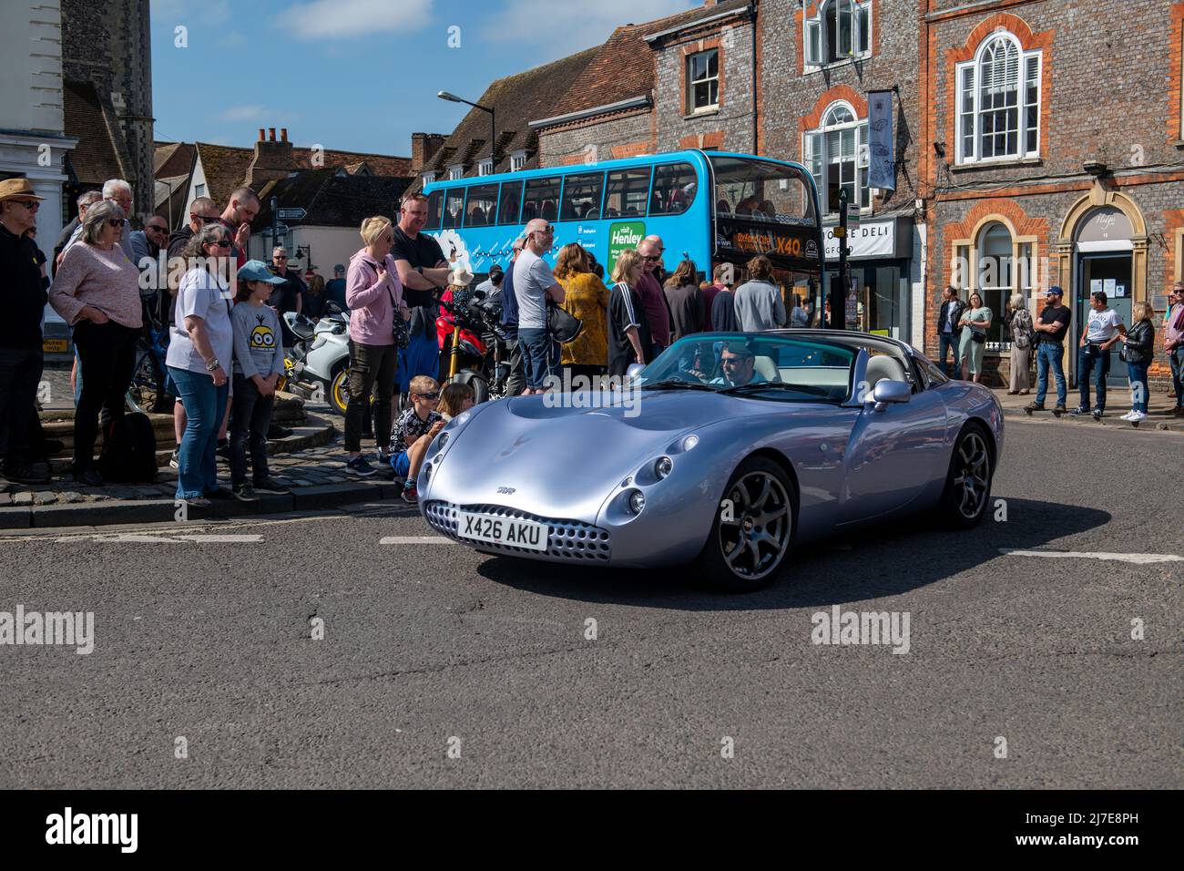 Wallingford Car Rally, 2022 Parade around the Market square Stock