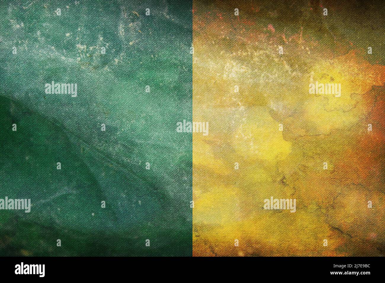 Top view of retro flag Wetteren , Belgium with grunge texture. Belgian travel and patriot concept. no flagpole. Plane layout, design. Flag background Stock Photo