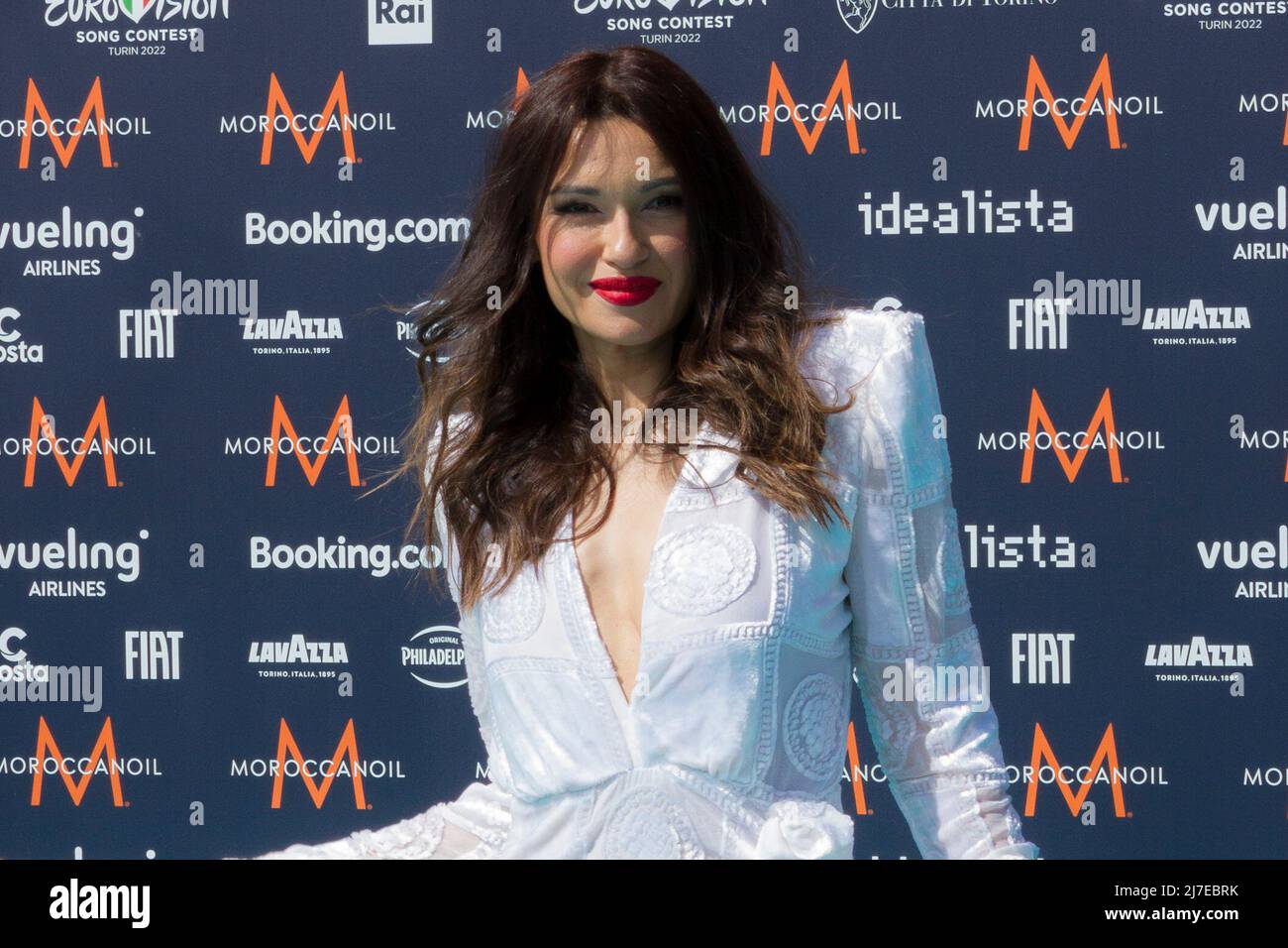 Turin, Italy. 08th May 2022. Montenegro singer Vladana on Turquoise Carpet of Eurovision Song
