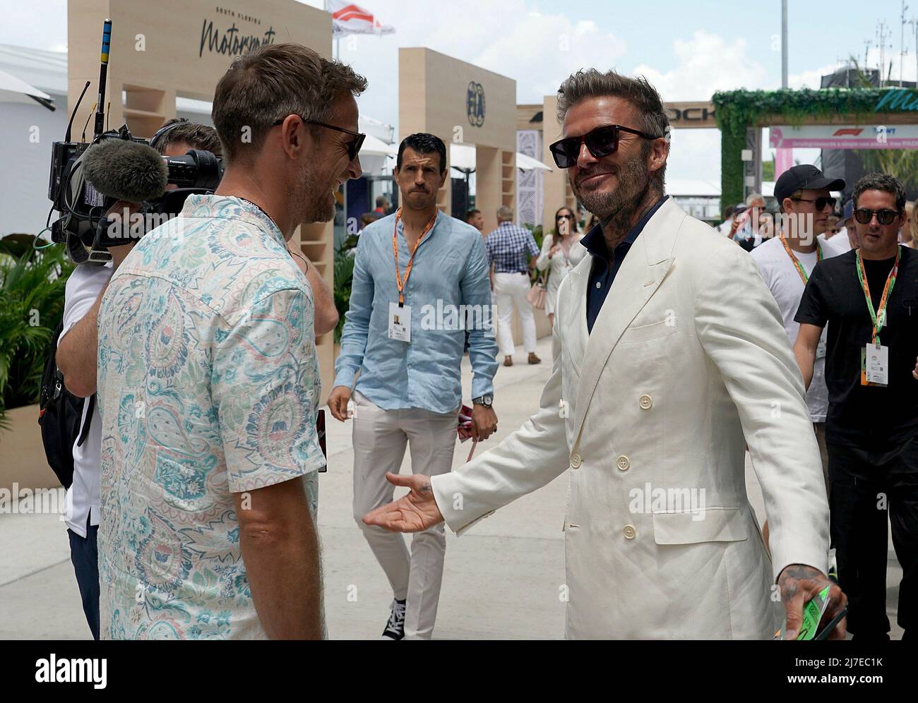 May 8th, 2022, Miami International Autodrome, Miami, FORMULA 1 CRYPTO.COM  MIAMI GRAND PRIX, in the picture soccer star David Beckham with Jenson  Button Stock Photo - Alamy