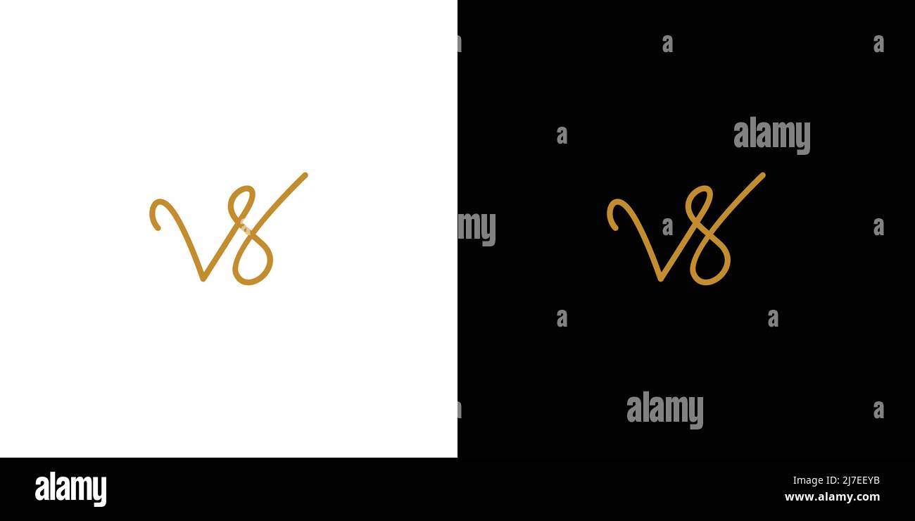 modern and unique handwritten letter VS initials logo design Stock Vector