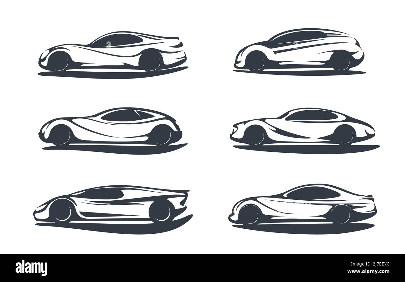 Futuristic car, supercar vehicle or automobile of future vector icon ...