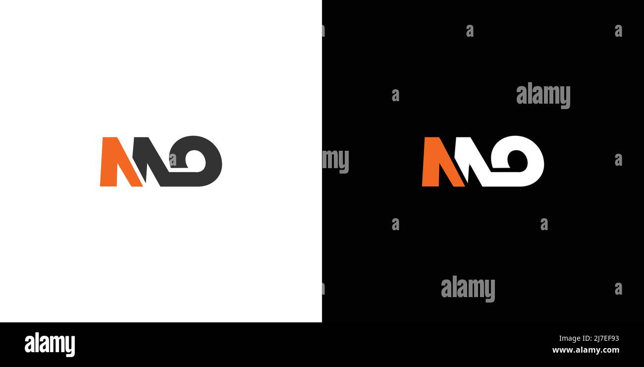 Unique and Modern MO initials logo design Stock Vector
