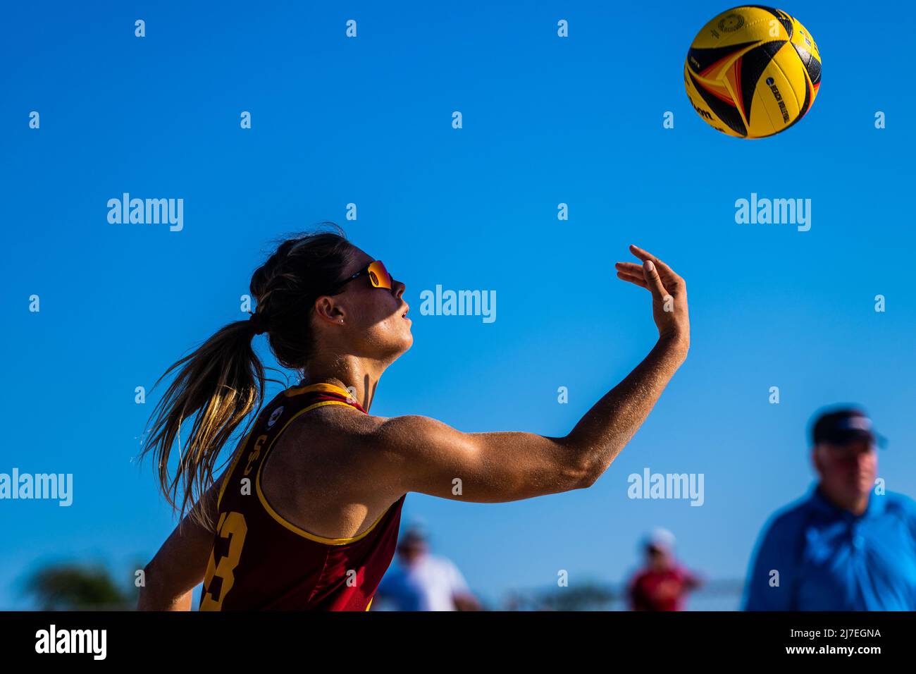 May 8, 2022, Gulf Shores, Alabama, USA HAILEY HARWARD (13) serves