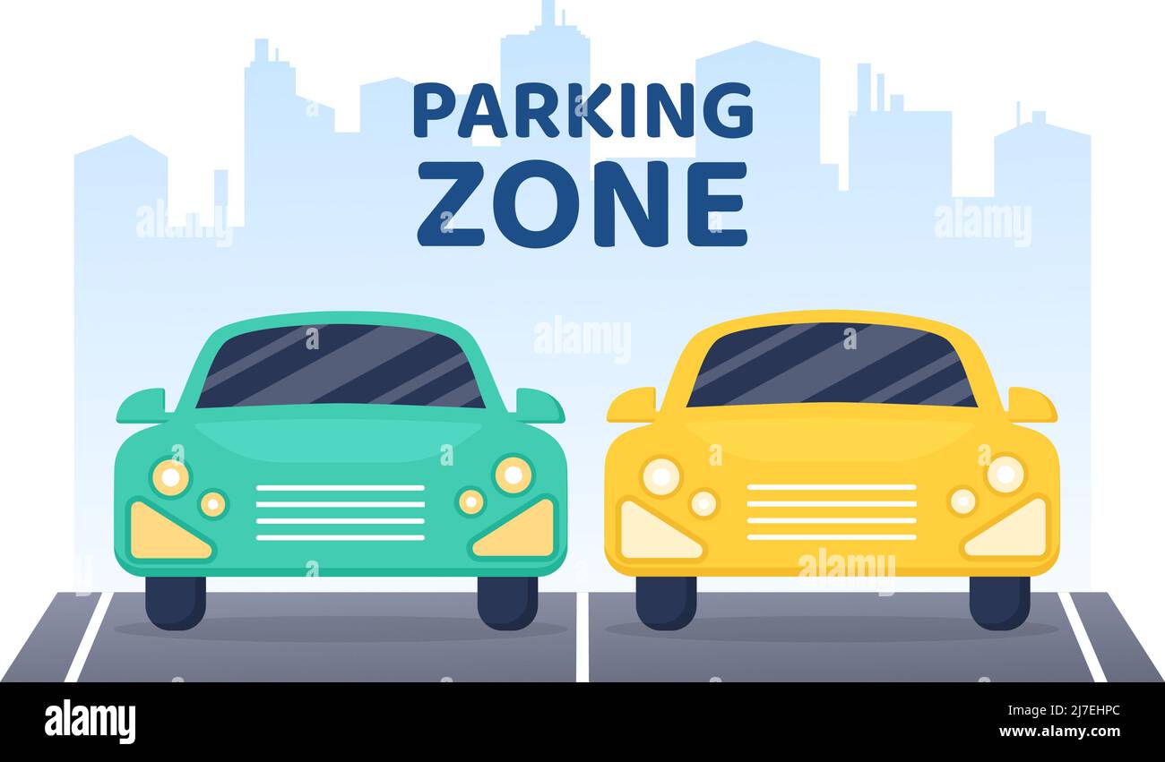 Valet Parking with Ticket Image and Multiple Cars on Public Car Park in