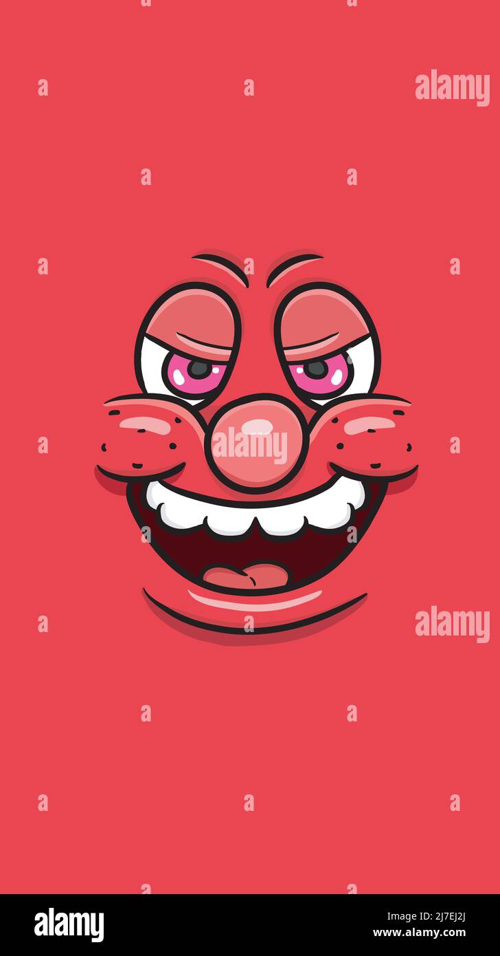 Cartoon Cute People Face With Laugh Expression For Background and Wallpaper. Clip Art Vector. Vector and Illustration Stock Vector