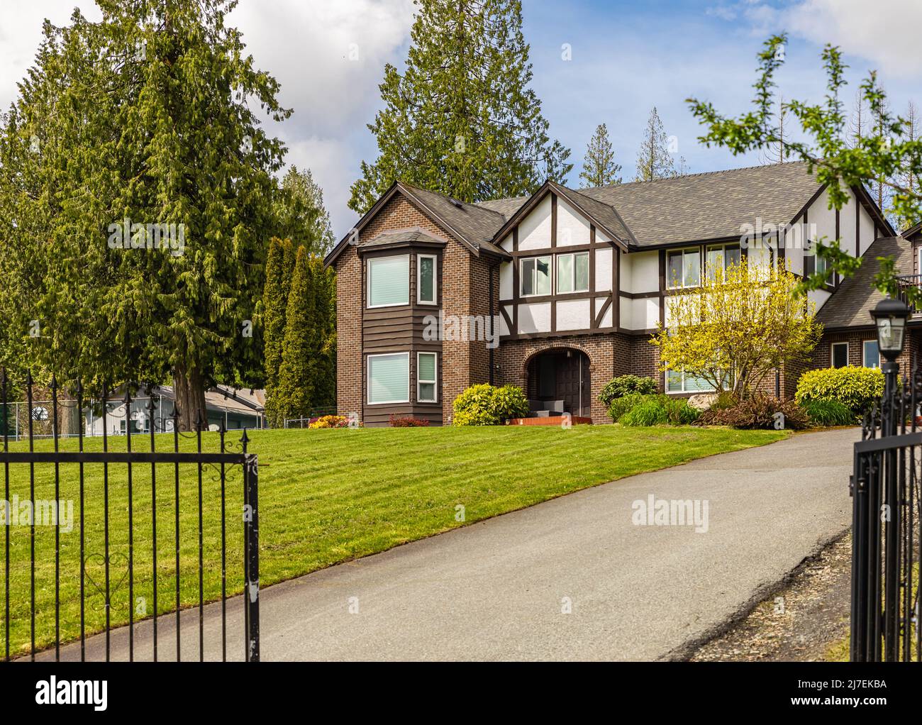 Luxury house in Vancouver, Canada. Big luxury house with a patio