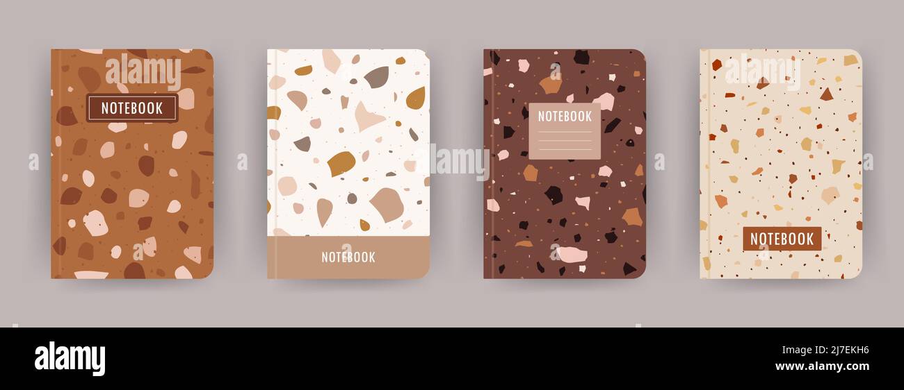 Cover page notebook collection. Templates with venetian terrazzo ...