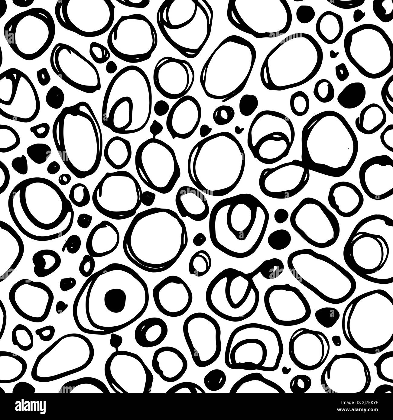 Bubbles black and white vector seamless pattern Stock Vector Image ...