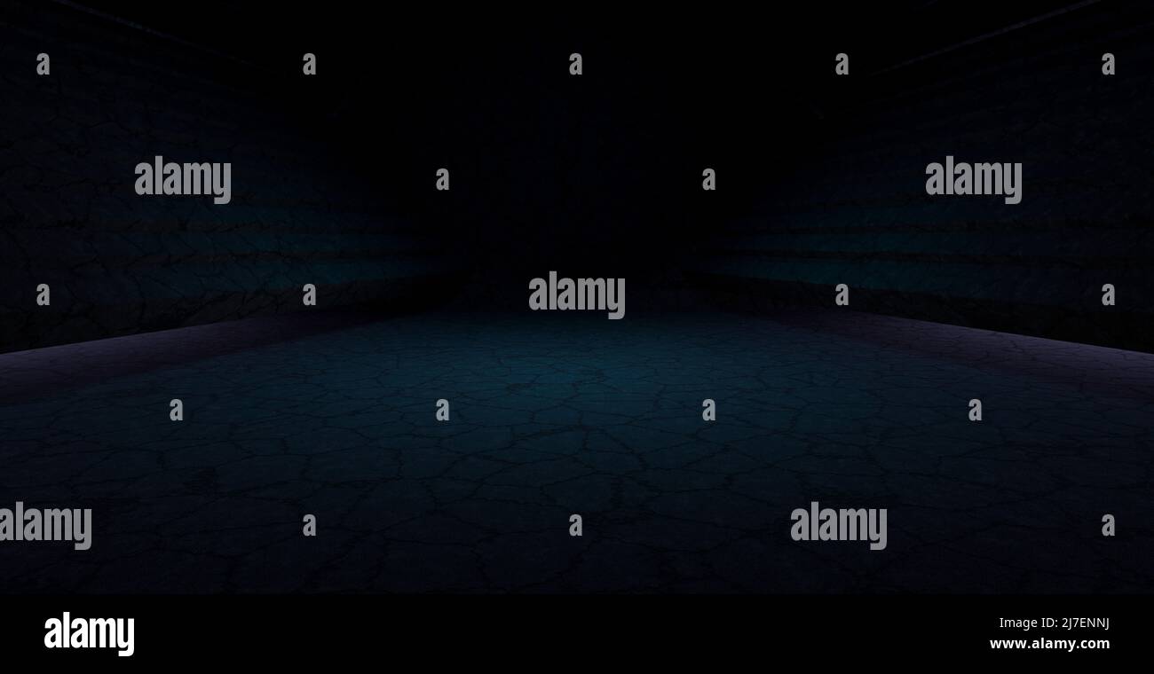 SciFi Fantasy Garage Underground Hangar Corridor Scene Lighted Dark