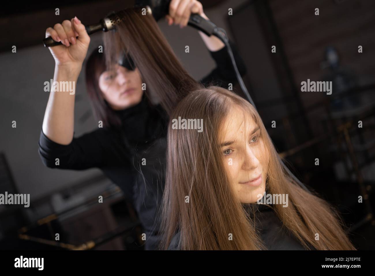 Model straight hair dry hi-res stock photography and images - Alamy