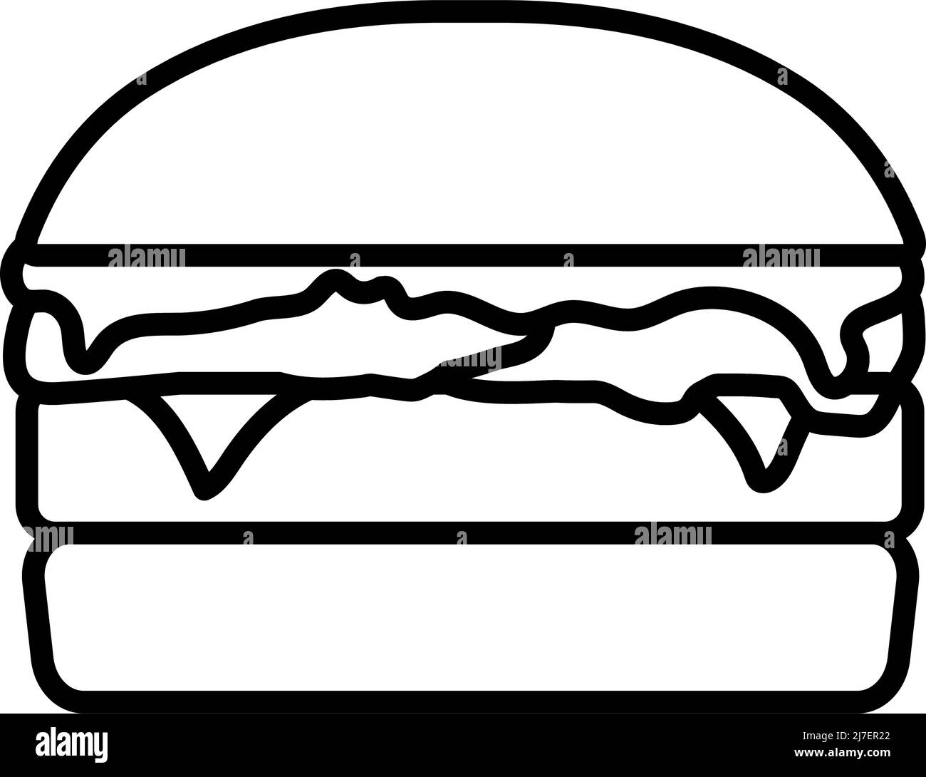 Icon Of Hamburger. Bold outline design with editable stroke width. Vector Illustration. Stock Vector