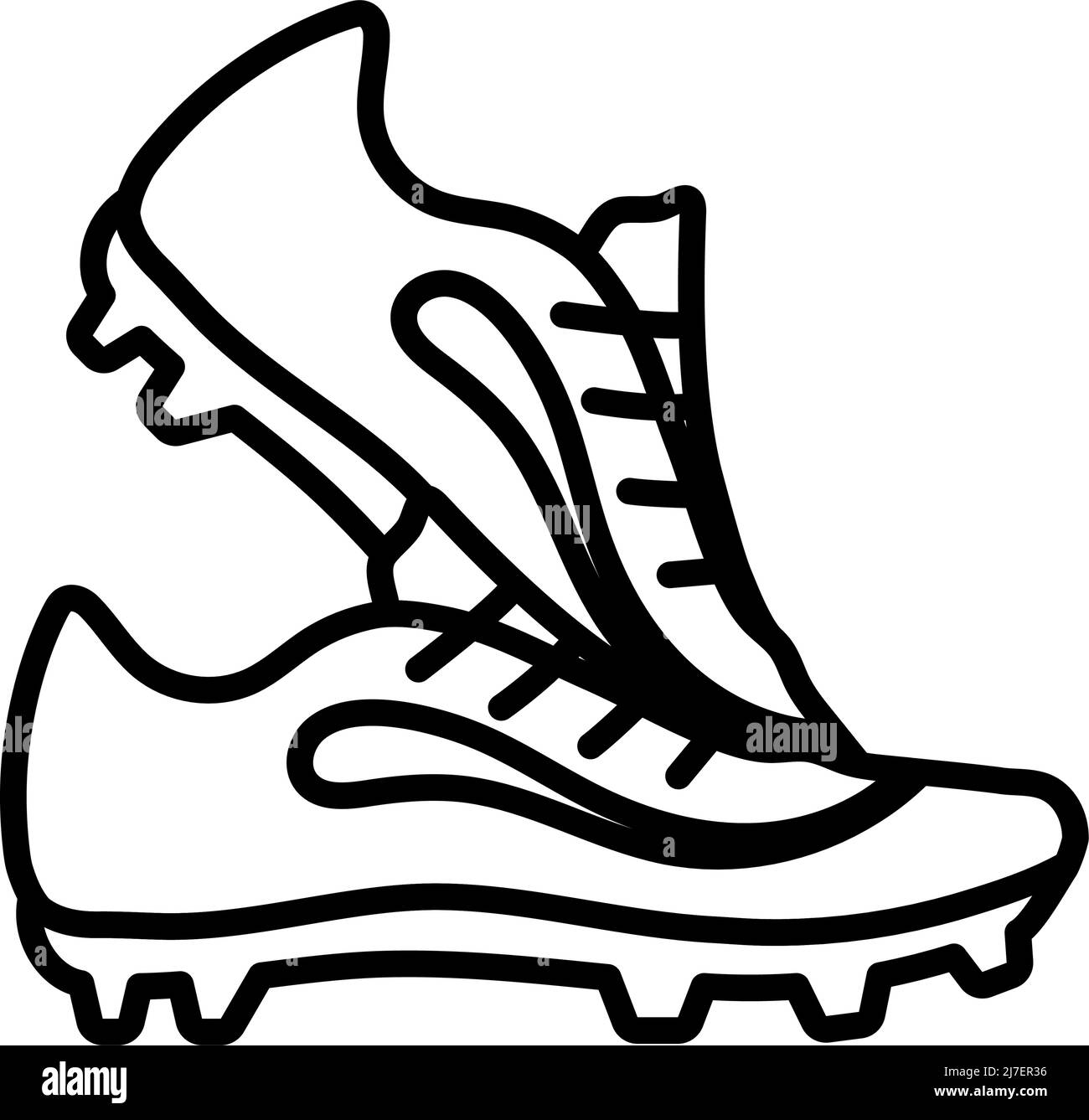 Icon Of Football Boots. Bold outline design with editable stroke width. Vector Illustration. Stock Vector