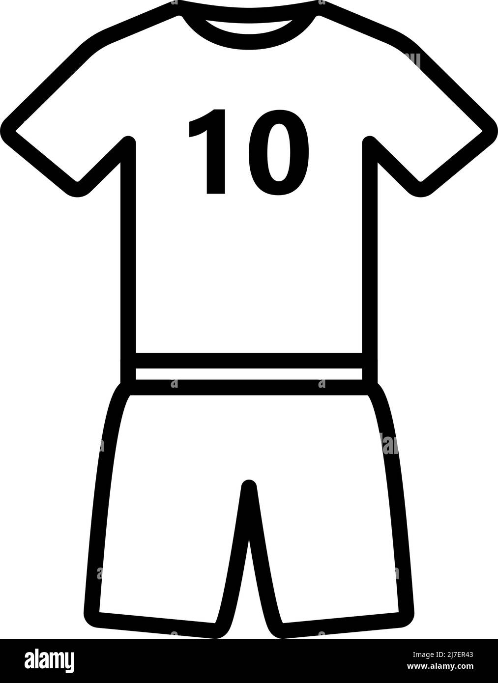 Icon Of Football Uniform. Bold outline design with editable stroke