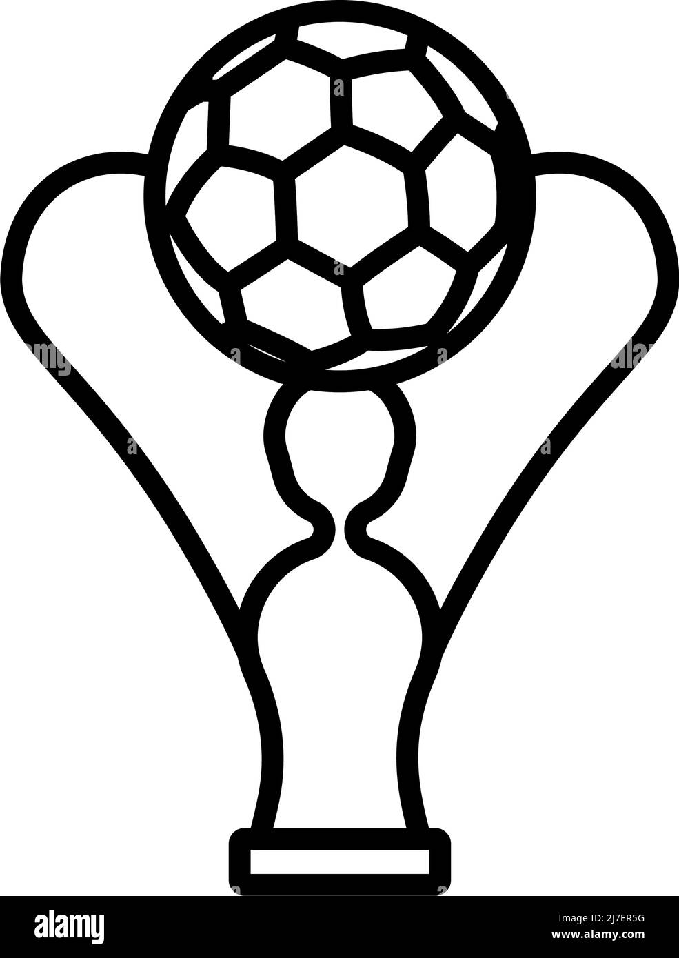 Icon Of Football Cup. Bold outline design with editable stroke width
