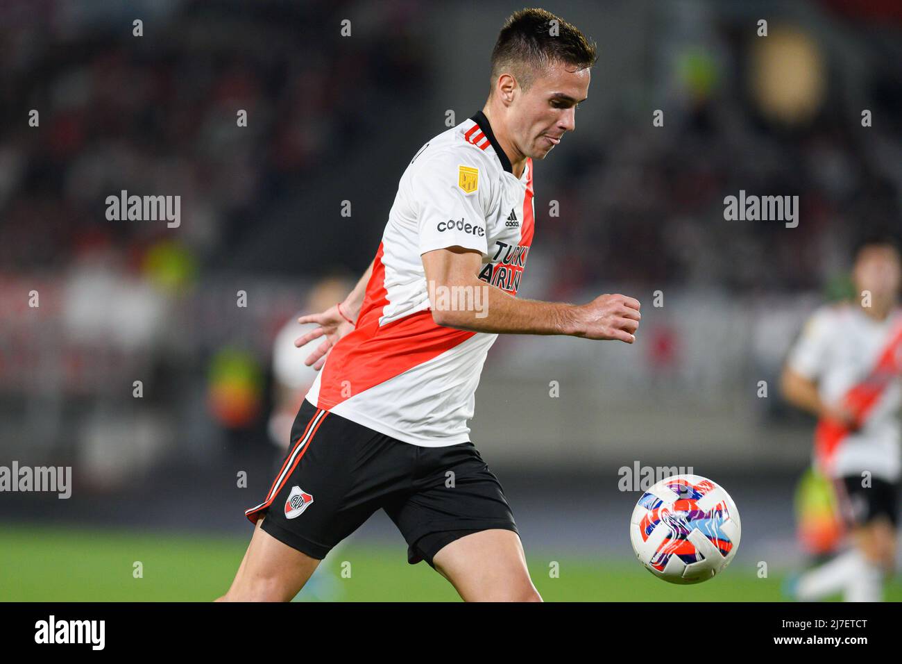 Agustin Palavecino seen in action during a match between River Plate