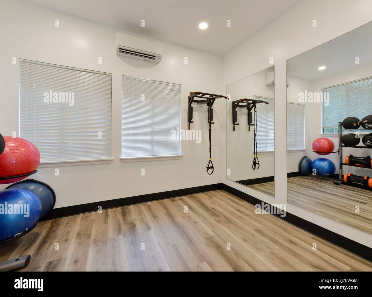 Modern fitness gym interior Stock Photo