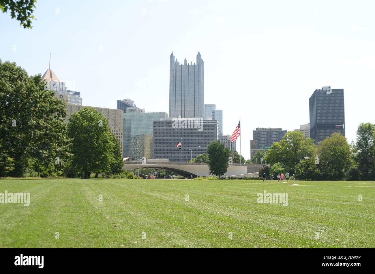Pittsburgh skyline taken from point state park Pittsburgh Pennsylvania Stock Photo