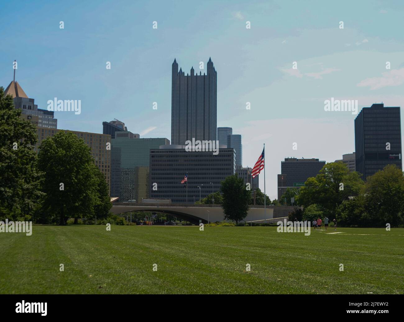 Pittsburgh skyline taken from point state park Pittsburgh Pennsylvania Stock Photo