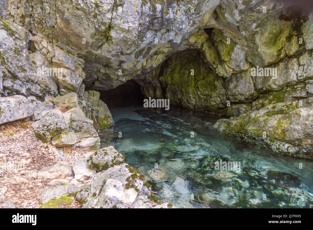 Cave source of the Cetina River, Croatia Stock Photo Alamy