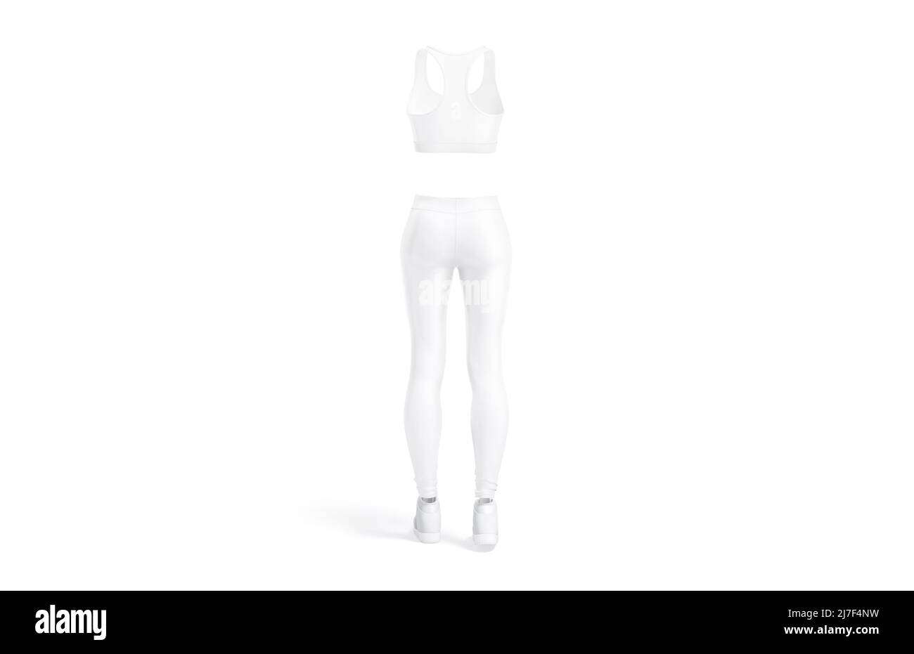 Blank white women sport uniform mockup, back view Stock Photo - Alamy