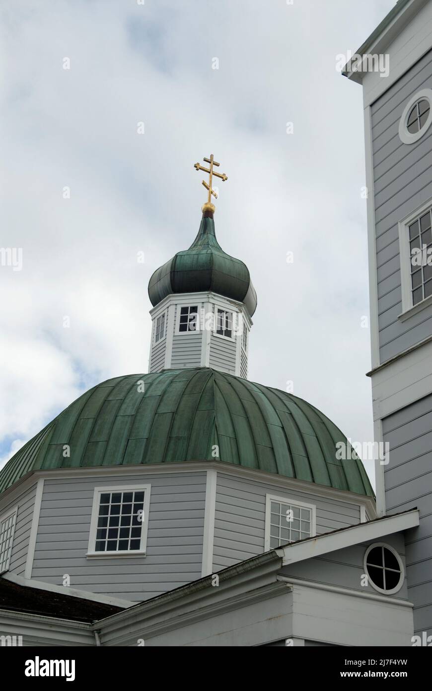 St Michael's Cathedral in Sitka which was originally a Russian town in what was Russian-owned territory. Stock Photo