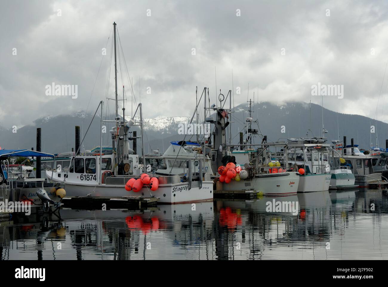 Fishing boats in Sitka. Stock Photo